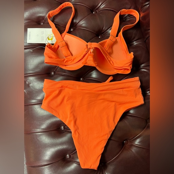 Tinibikini NWT Orange Tangerine Bikini Bathing Suit size Small - Picture 3 of 7